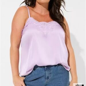 ➿Torrid | Sophie Satin Lace Trim Cami